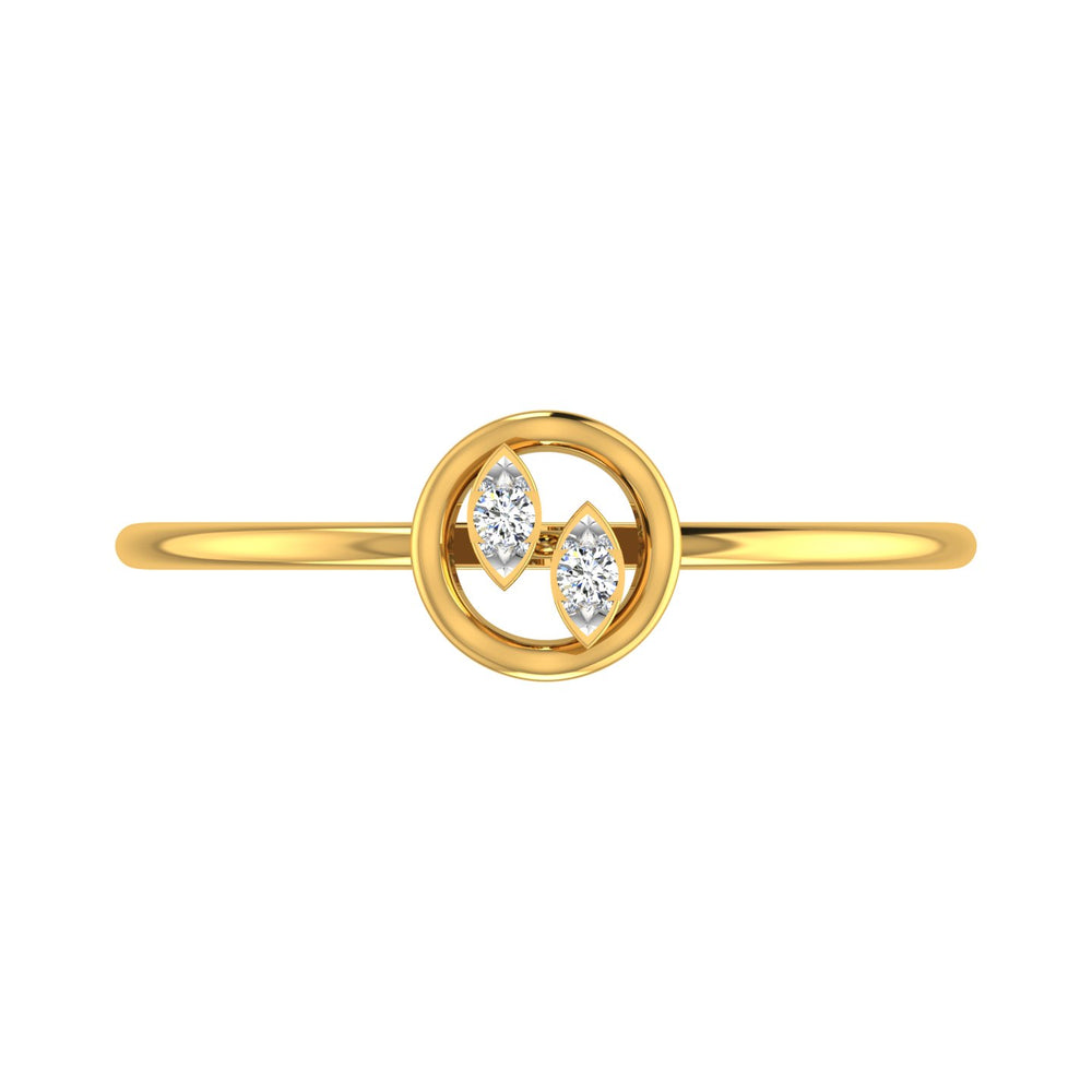 Twin Marquise Leaf Circle Diamond Ring