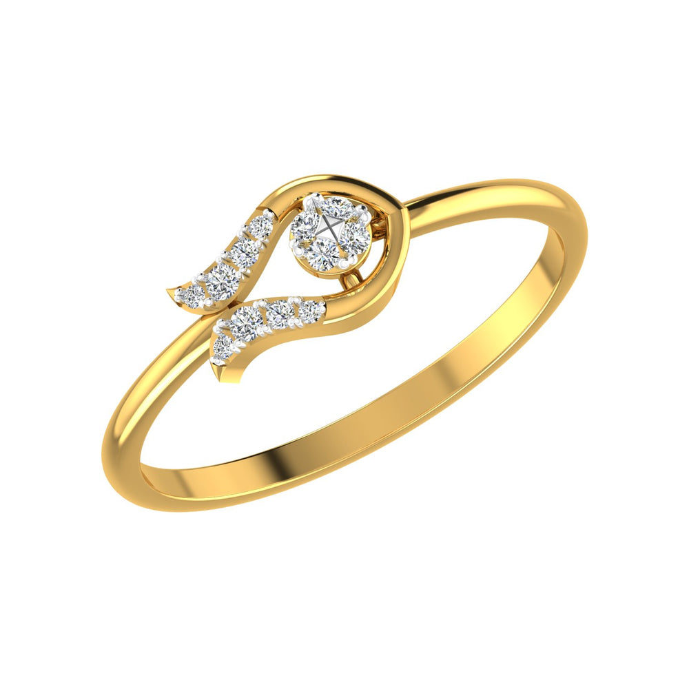 Geometric Interlock Teardrop Diamond Ring