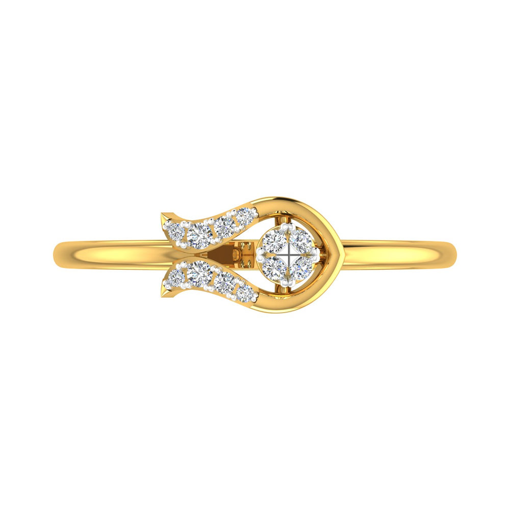 Geometric Interlock Teardrop Diamond Ring