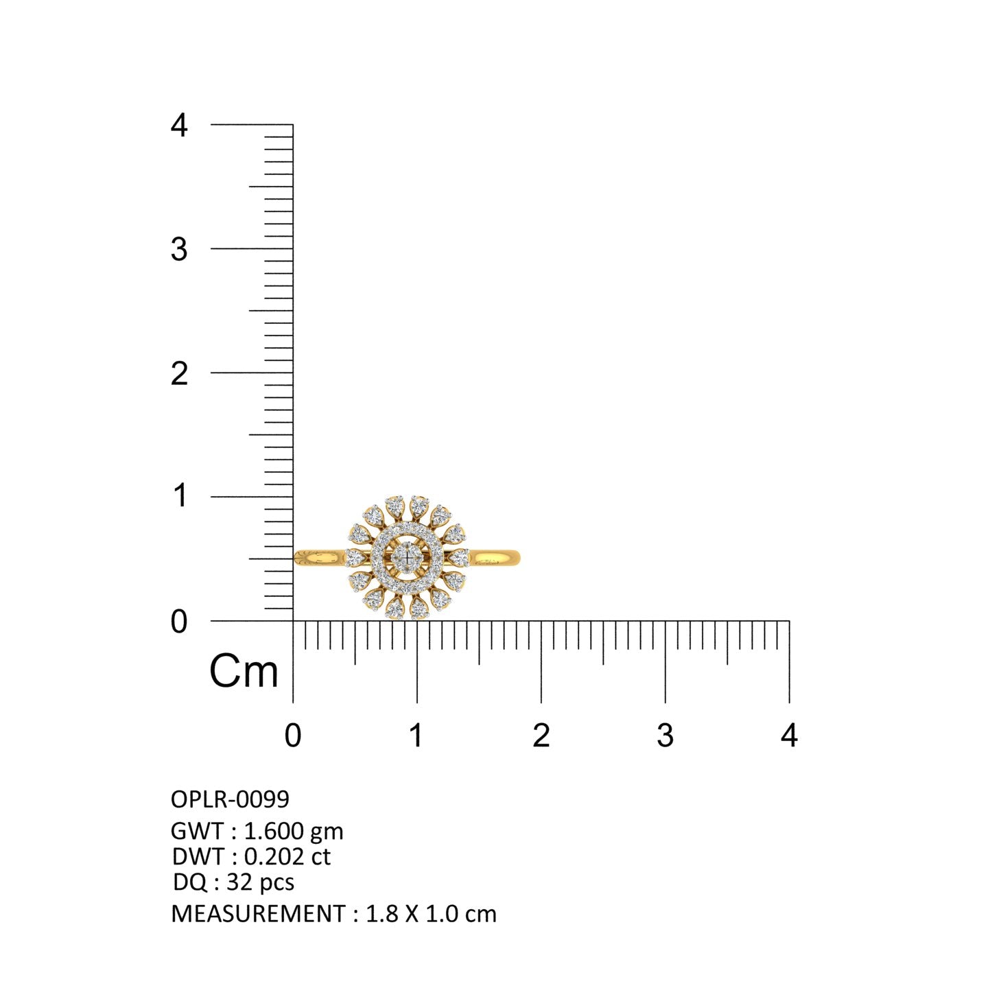 Royal Sun Halo Diamond Ring