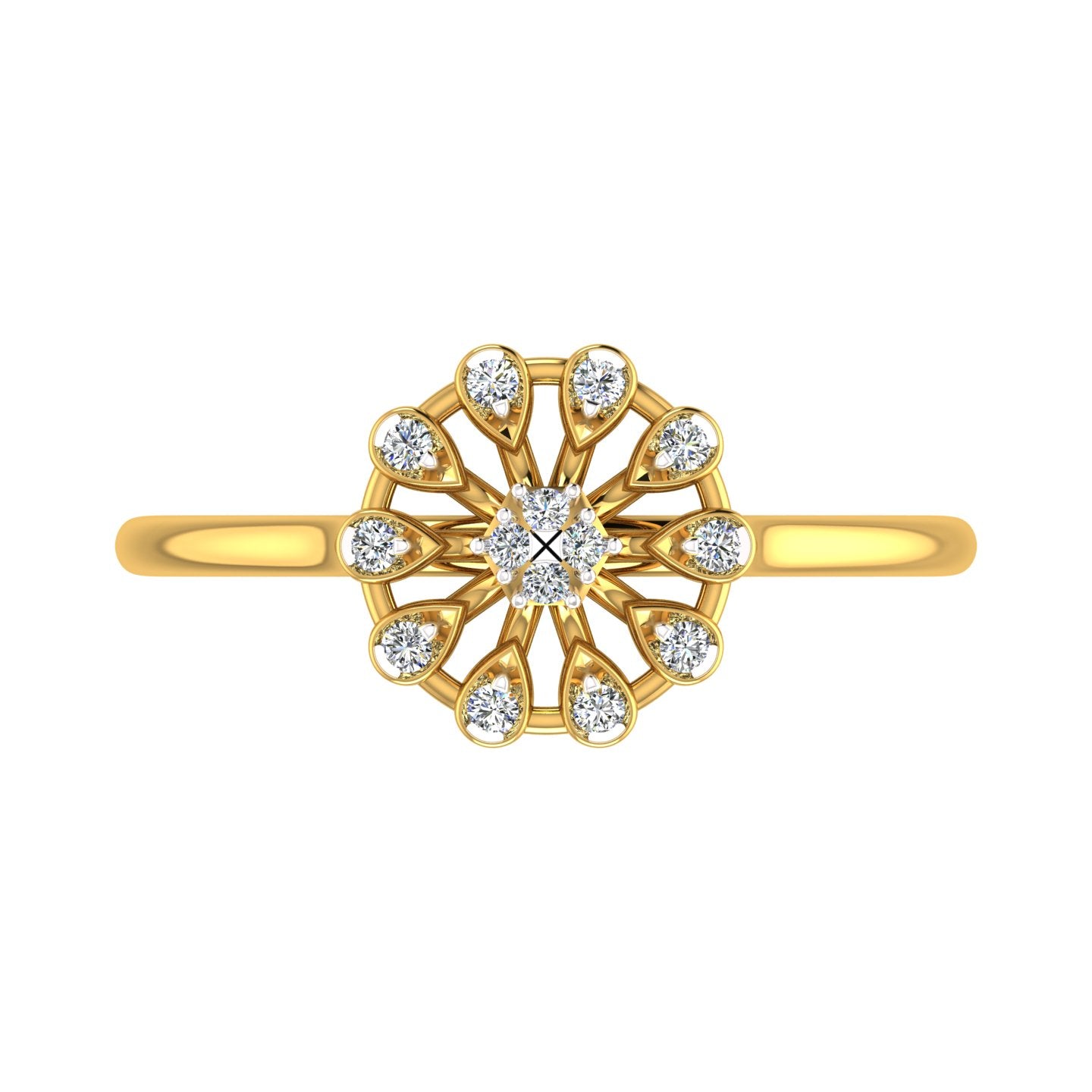 Golden Daisy Diamond Ring