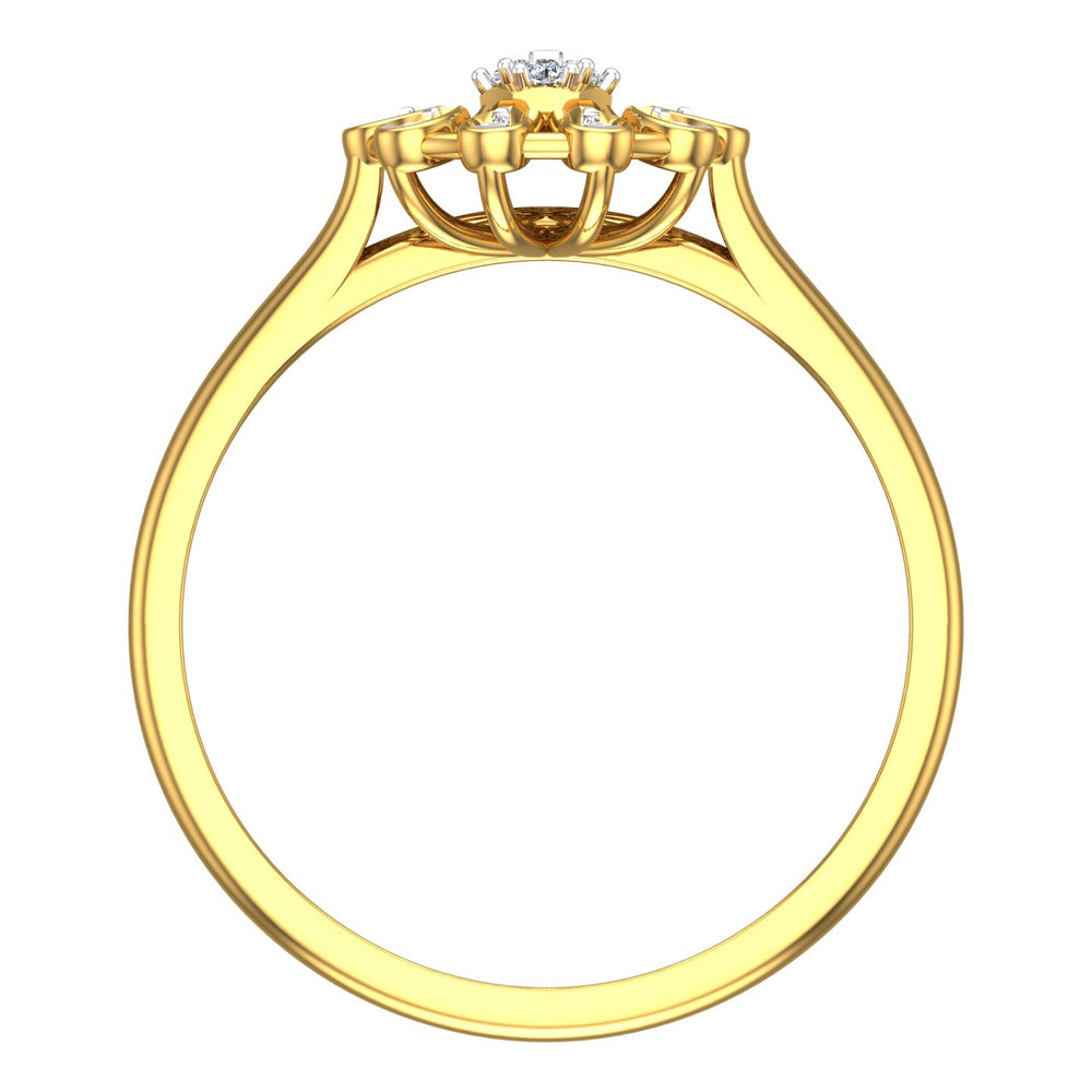 Golden Daisy Diamond Ring