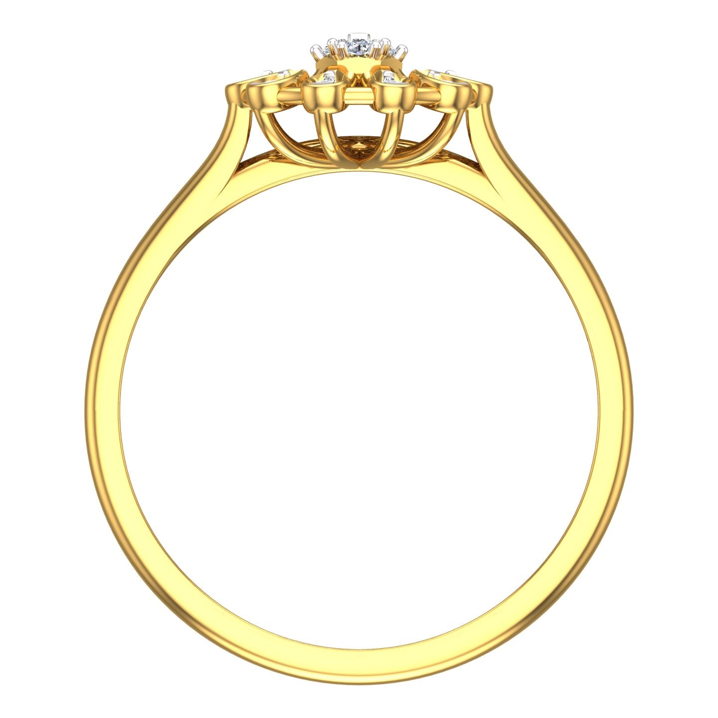 Golden Daisy Diamond Ring
