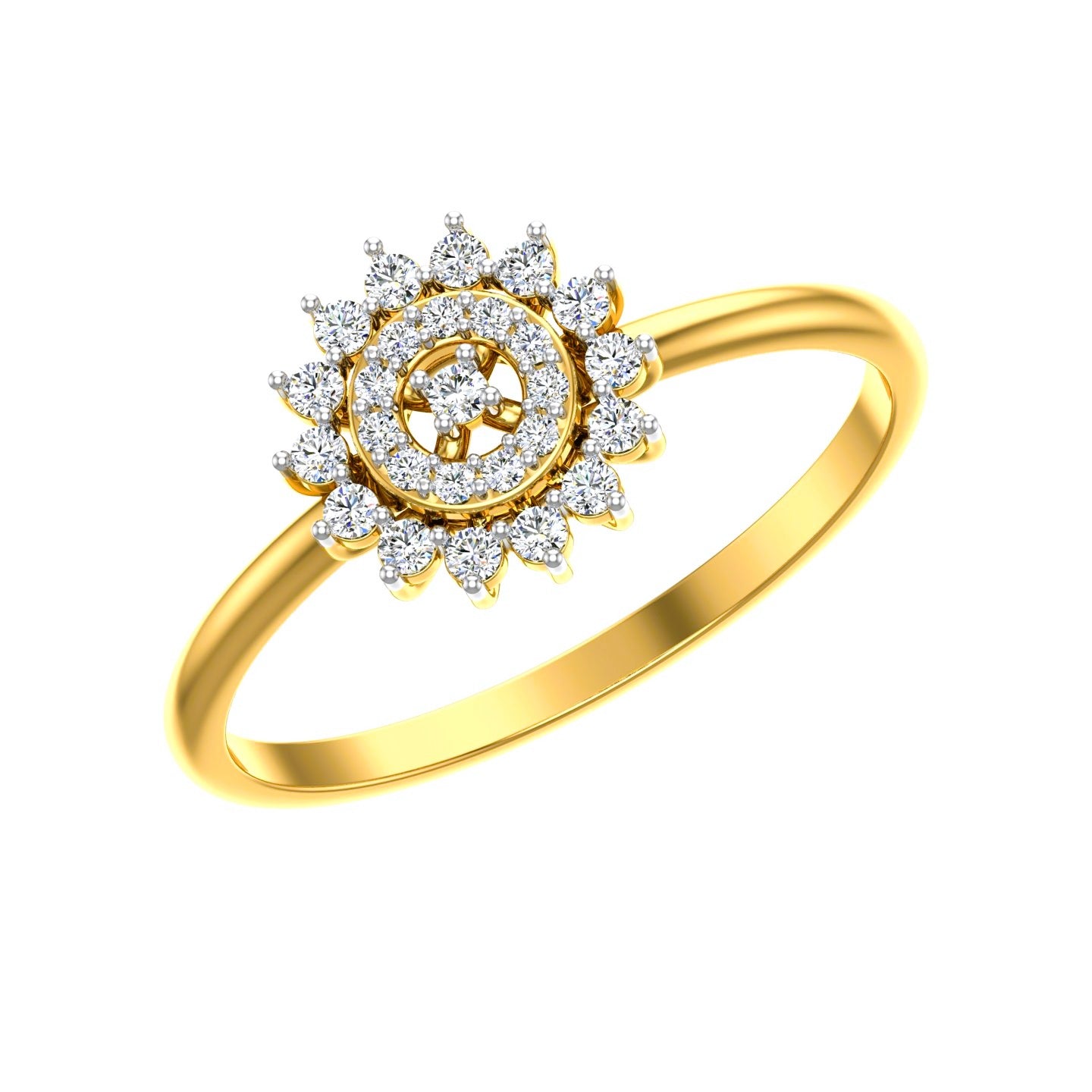 Radiant Halo Blossom Ring