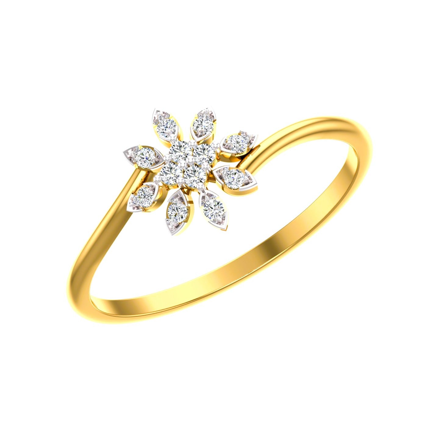Snowflake Blossom Diamond Ring