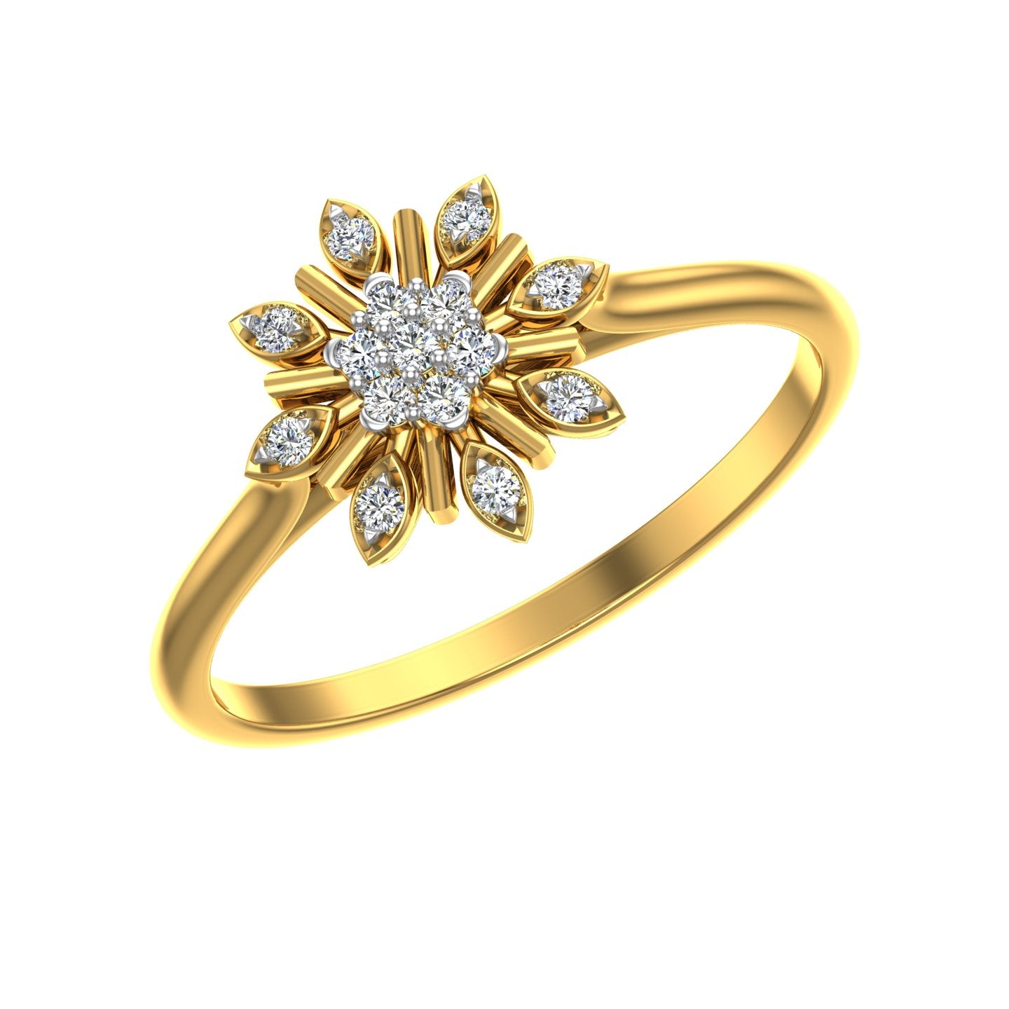 Golden Sunray Bloom Ring
