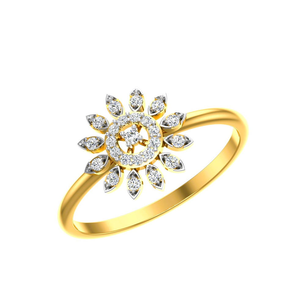 Sunlit Blossom Halo Ring