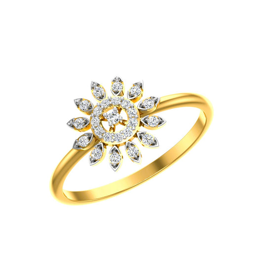Sunlit Blossom Halo Ring
