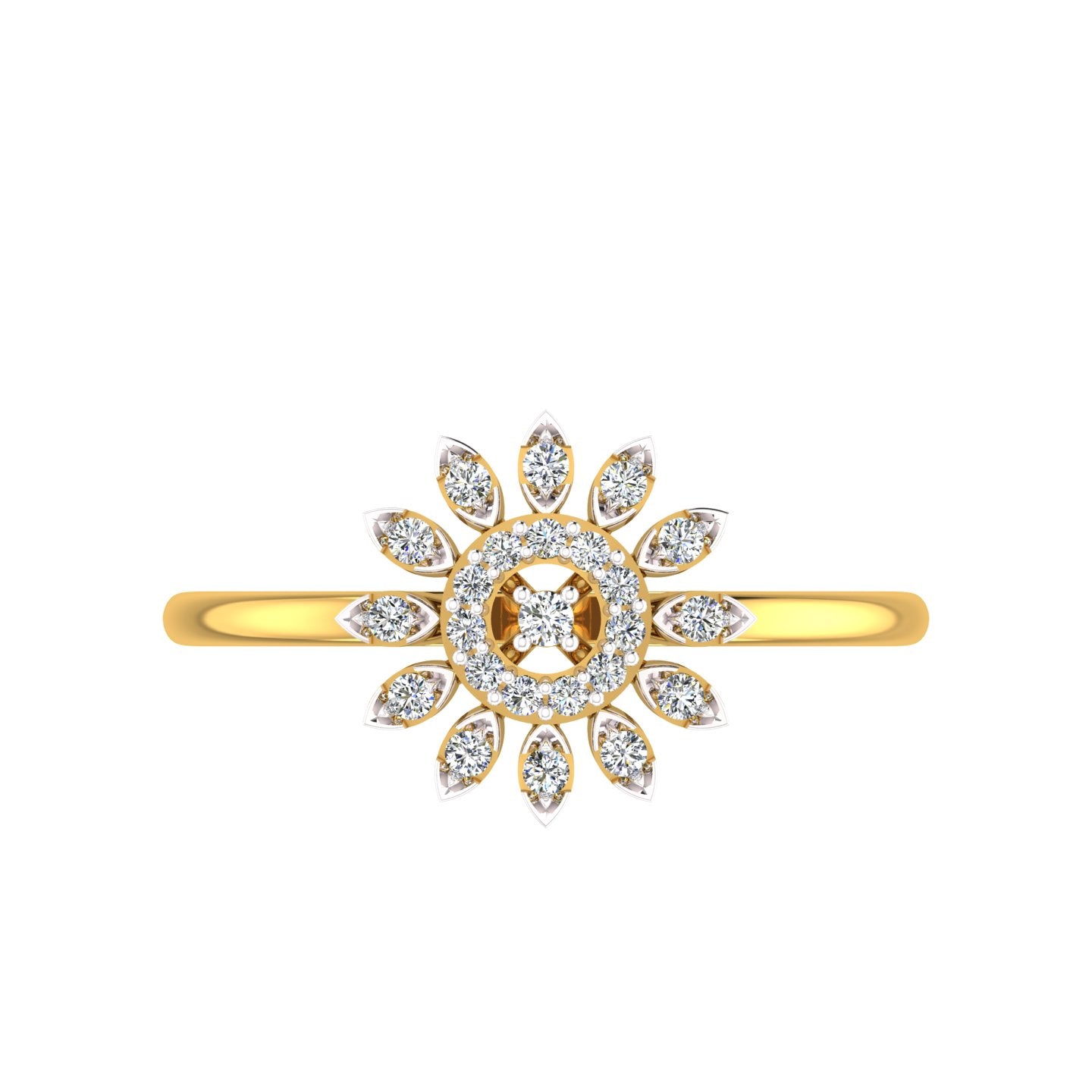 Sunlit Blossom Halo Ring