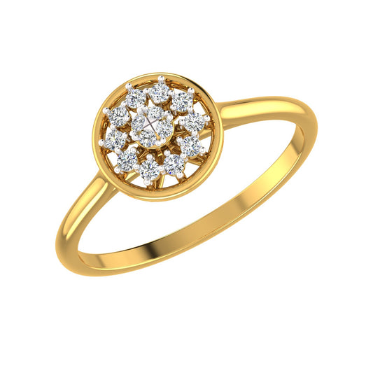 Circular Cluster Halo Diamond Ring