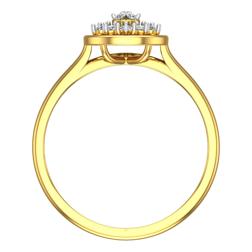 Circular Cluster Halo Diamond Ring