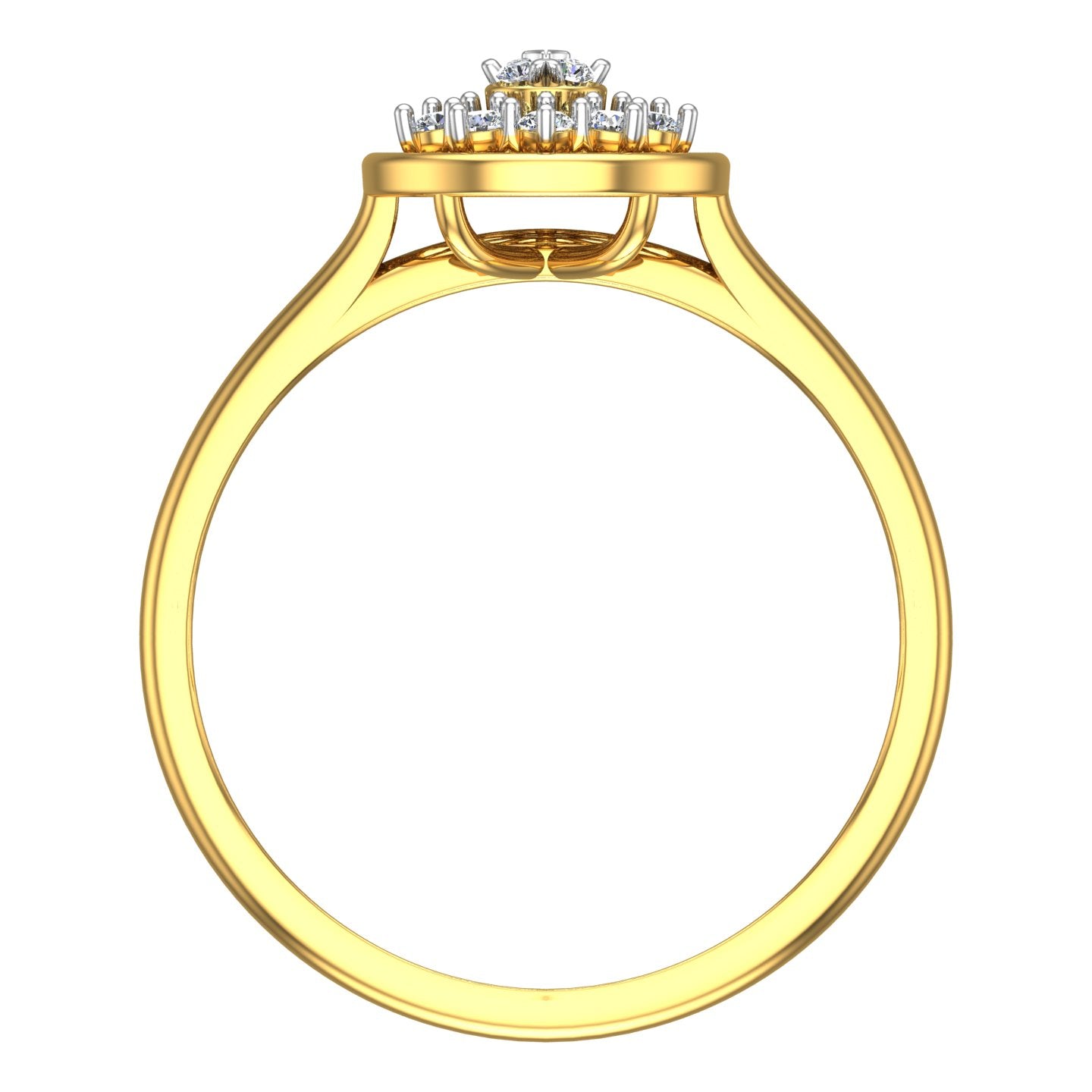 Circular Cluster Halo Diamond Ring