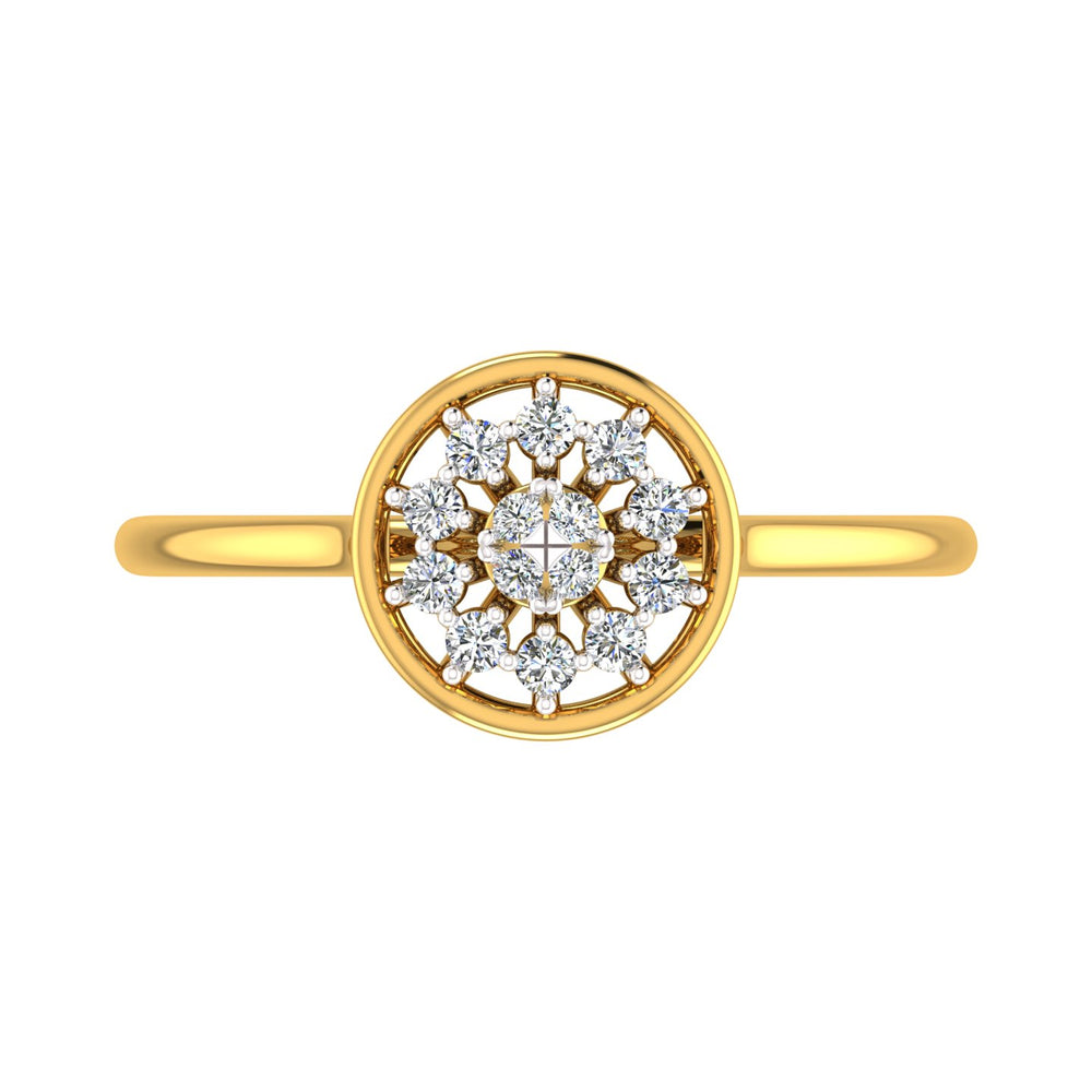 Circular Cluster Halo Diamond Ring