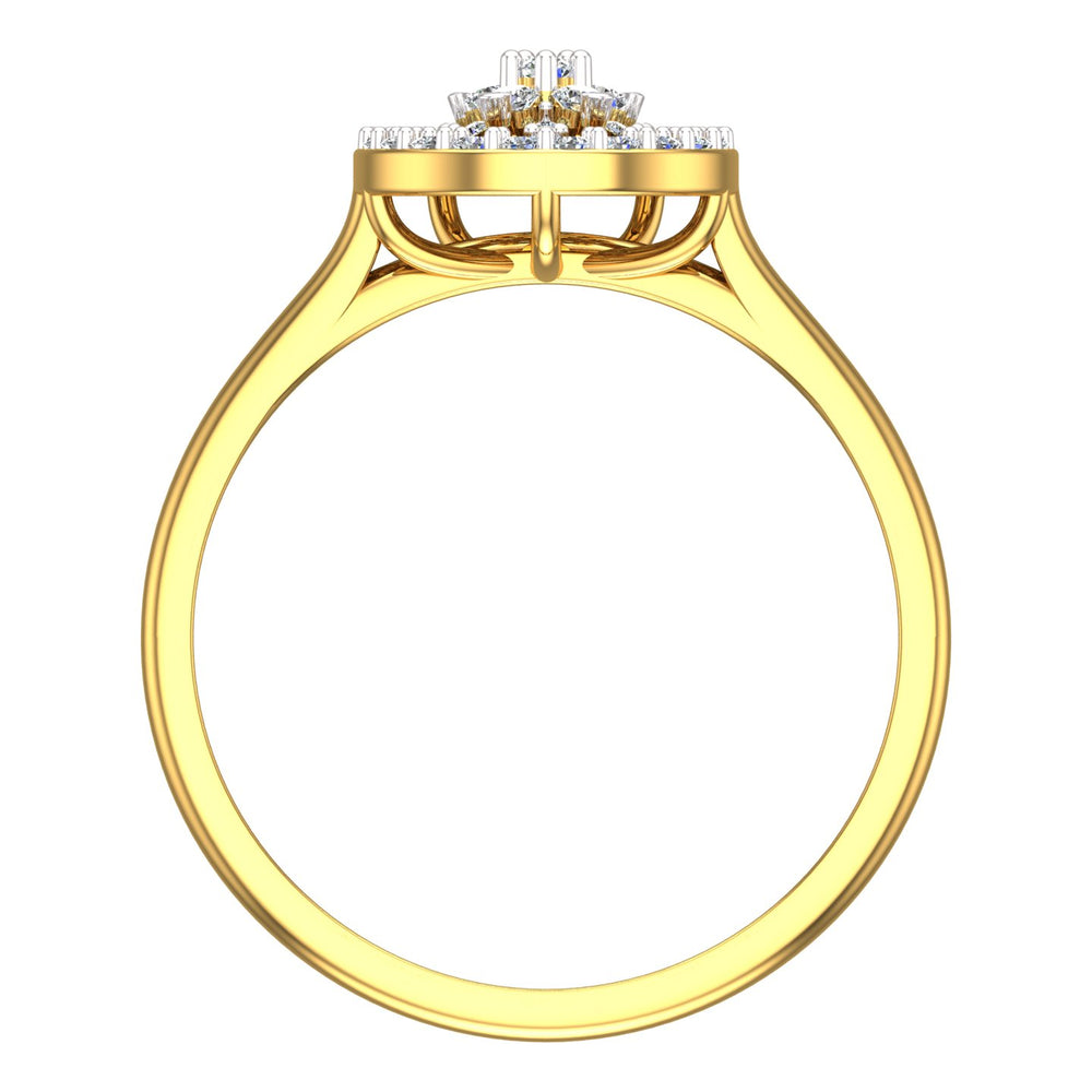 Spoke Wheel Starburst Halo Diamond Ring