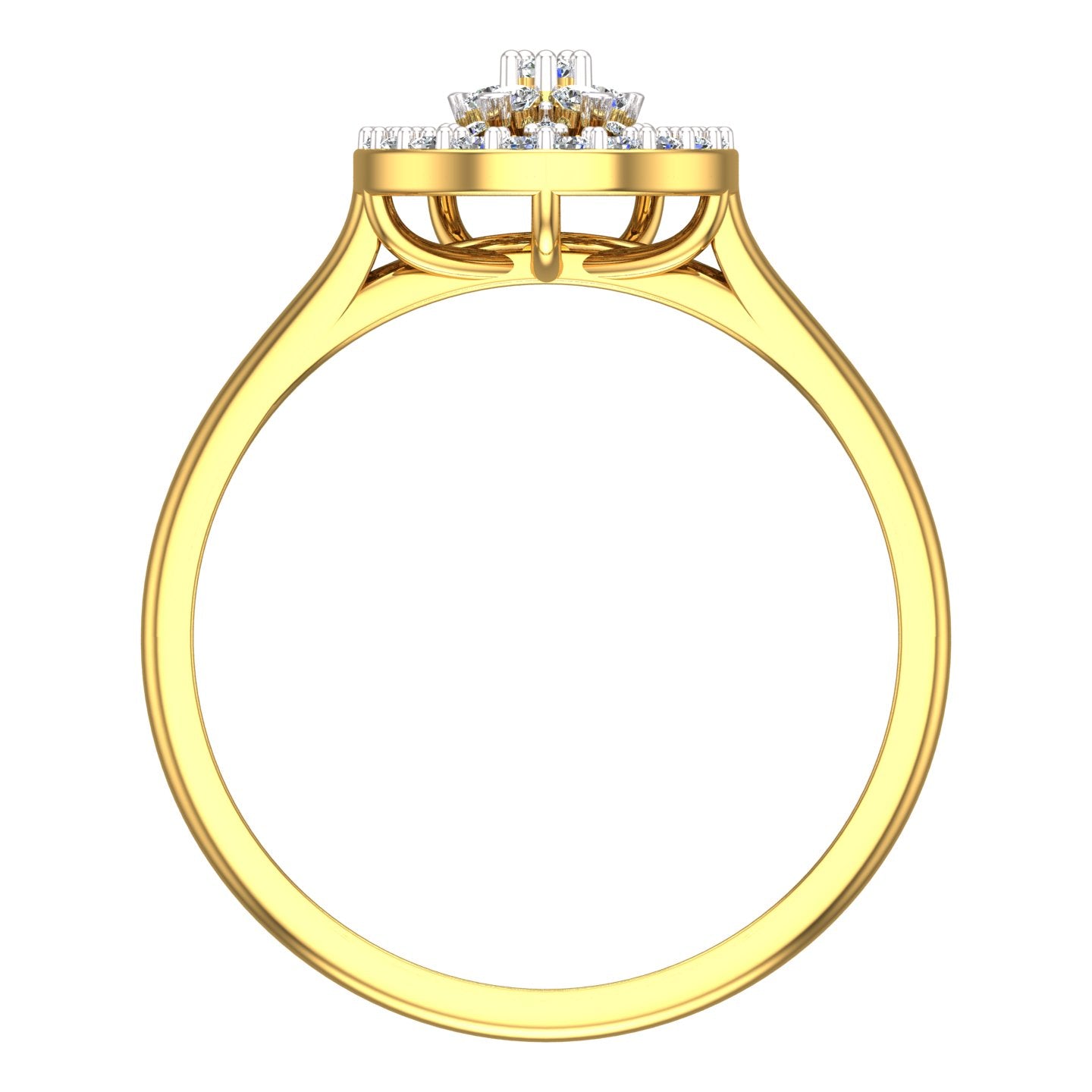Spoke Wheel Starburst Halo Diamond Ring