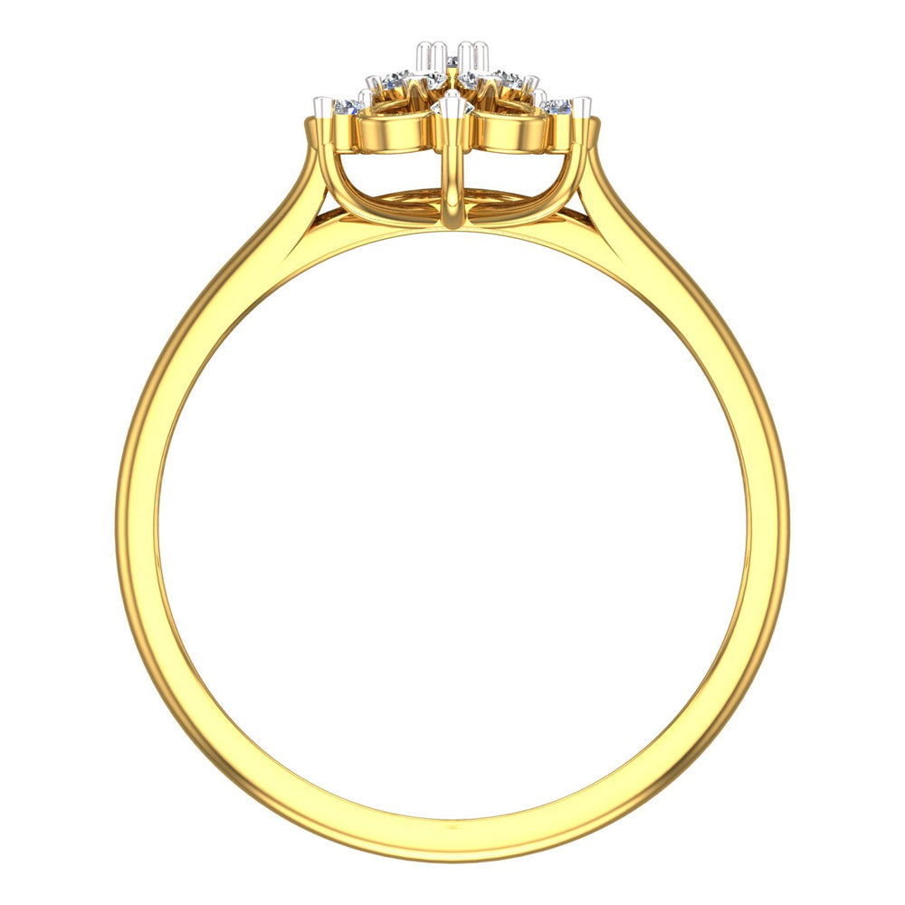 Openwork Wire Flower Cluster Diamond Ring