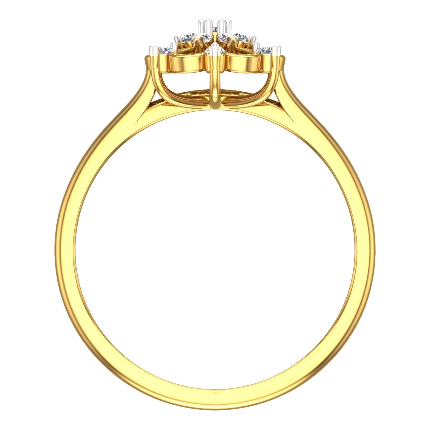 Openwork Wire Flower Cluster Diamond Ring