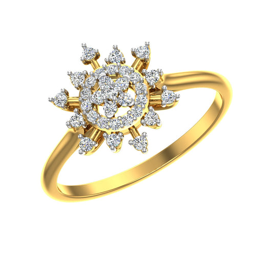Sunburst Star Medallion Diamond Ring