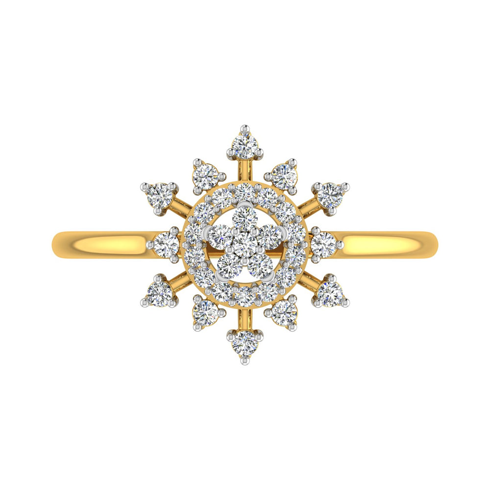Sunburst Star Medallion Diamond Ring