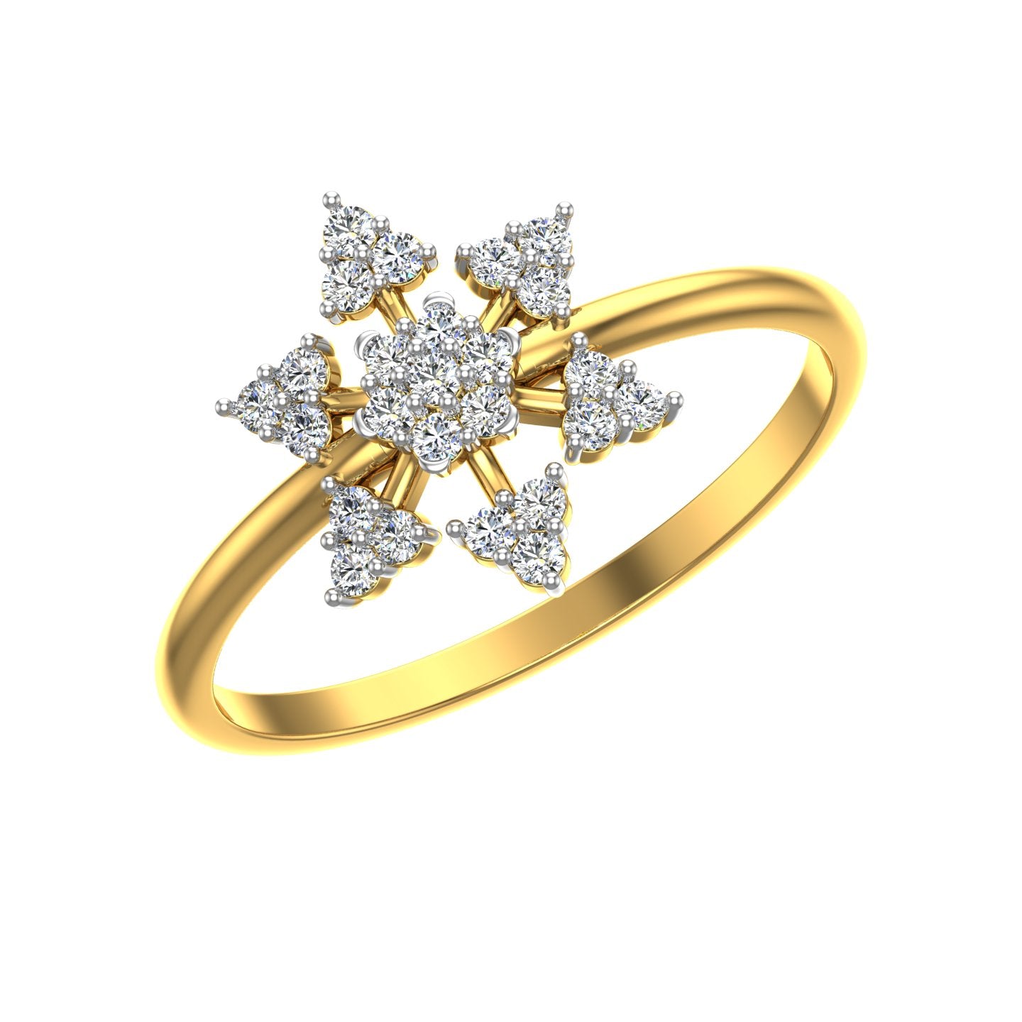 Snow Flake Diamond Ring