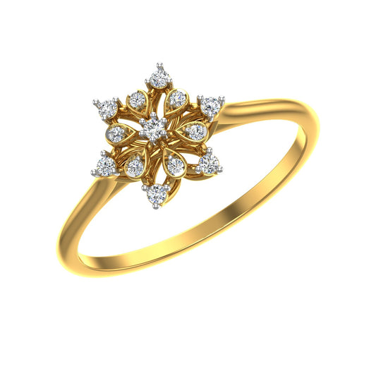Filigree Snowflake Starburst Diamond Ring