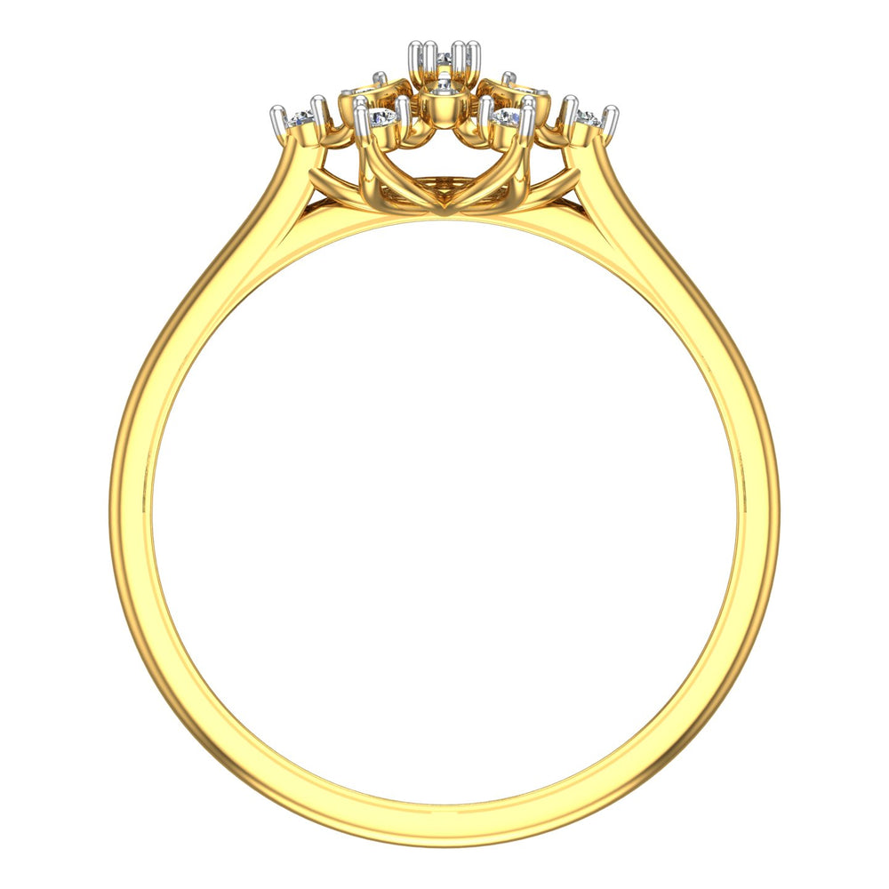 Filigree Snowflake Starburst Diamond Ring