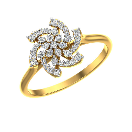 Pinwheel Whirlwind Cluster Diamond Ring