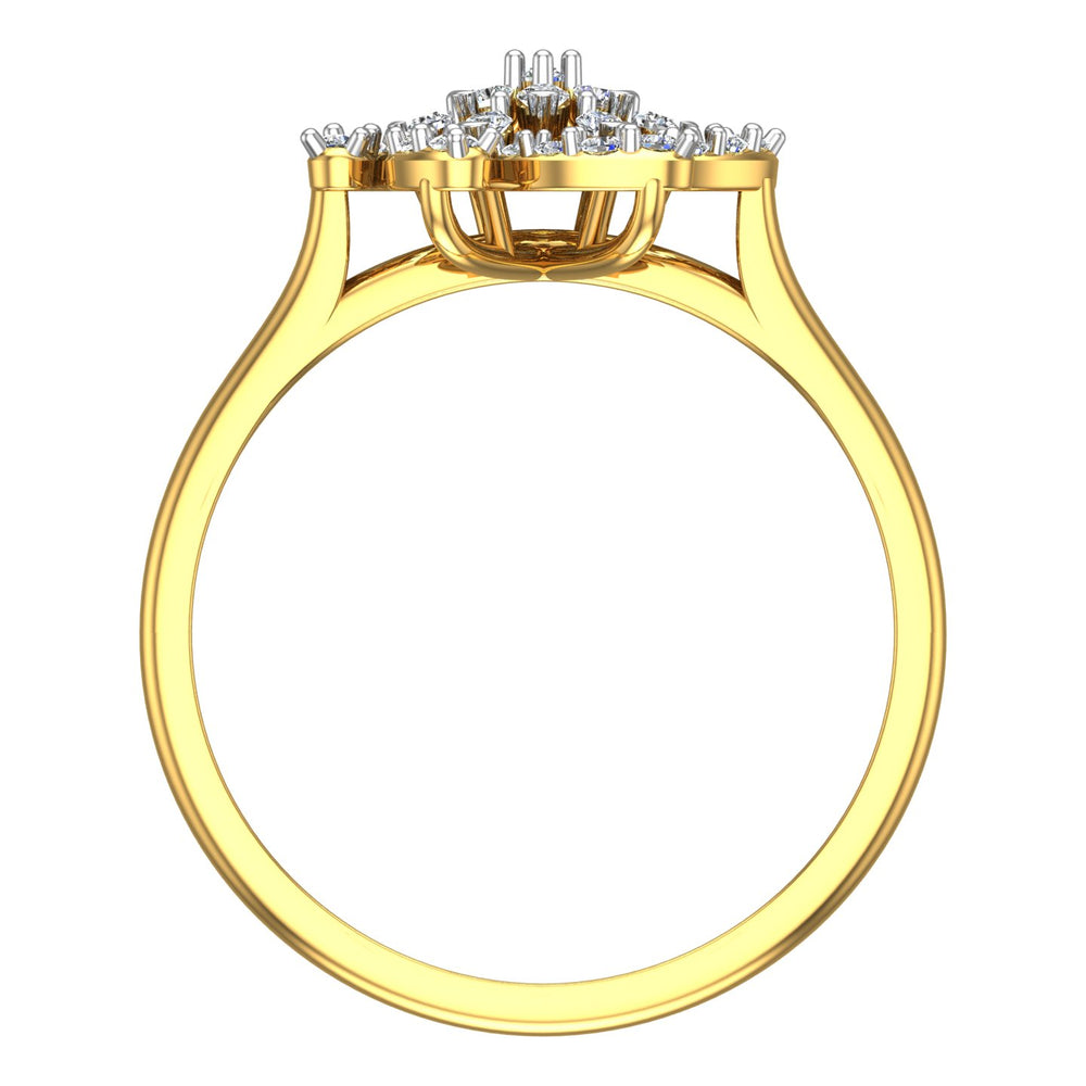 Pinwheel Whirlwind Cluster Diamond Ring