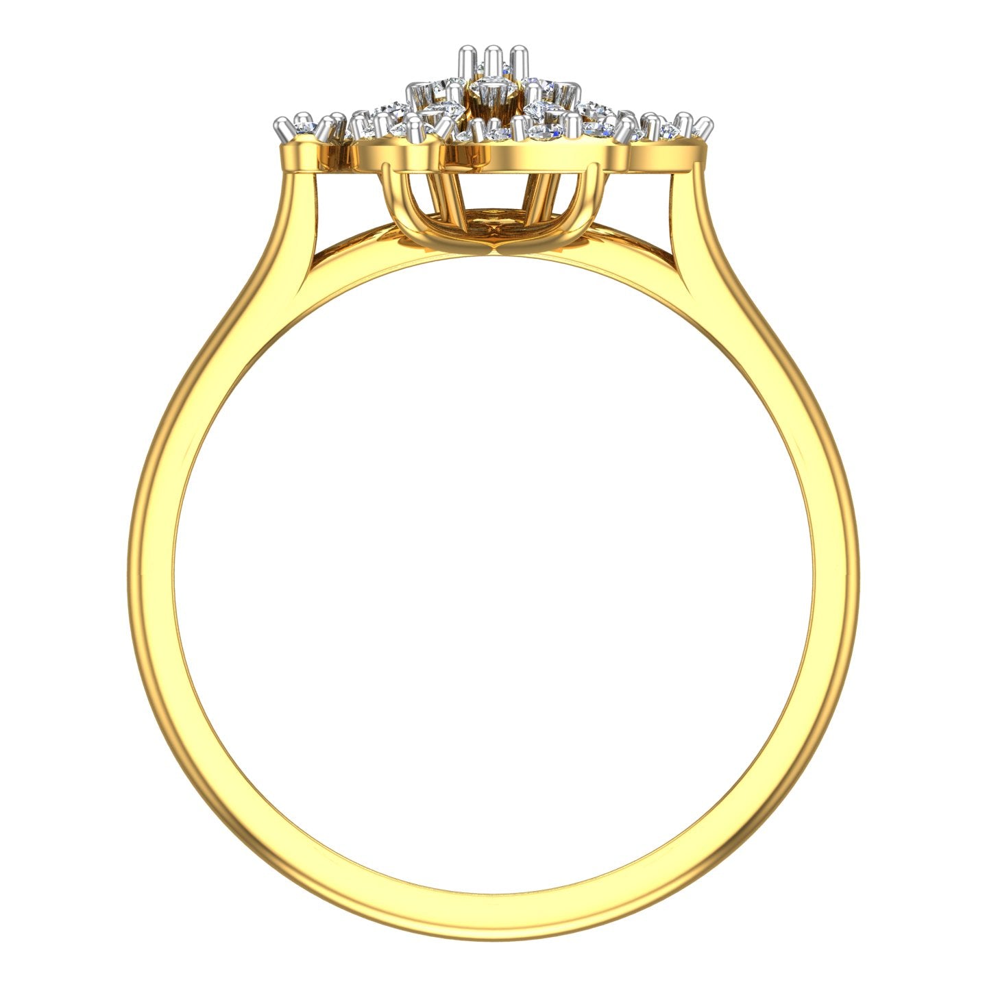 Pinwheel Whirlwind Cluster Diamond Ring