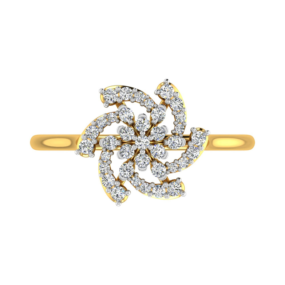 Pinwheel Whirlwind Cluster Diamond Ring