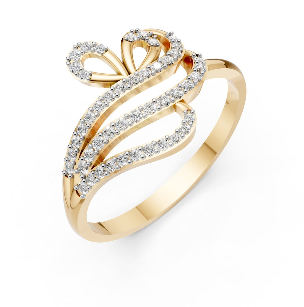 Royal Feather Diamond Ring