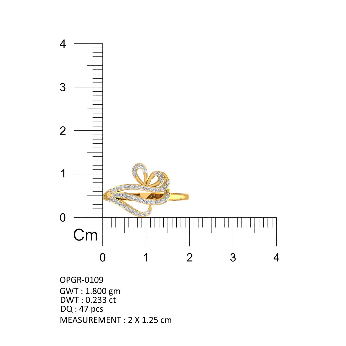 Royal Feather Diamond Ring