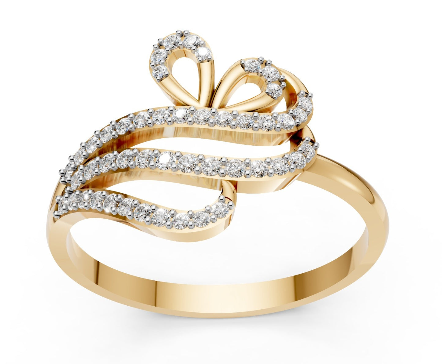 Royal Feather Diamond Ring