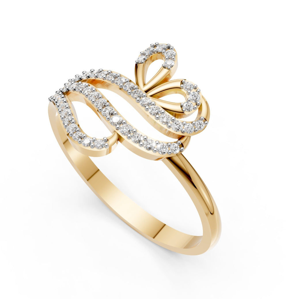 Royal Feather Diamond Ring