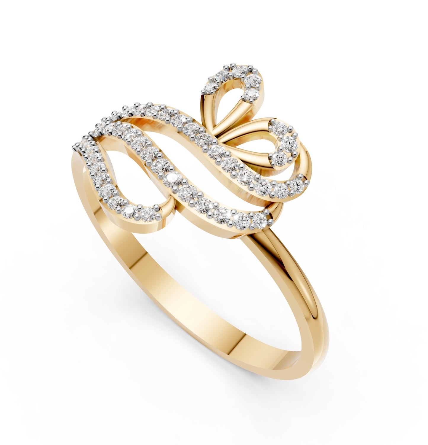 Royal Feather Diamond Ring