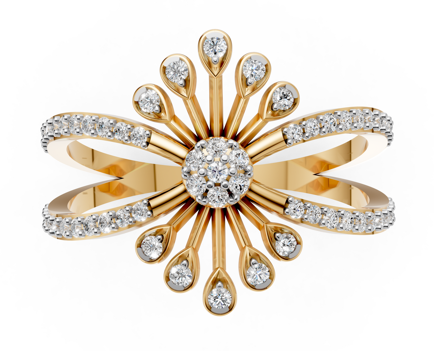 Radiant Sunburst Diamond Ring