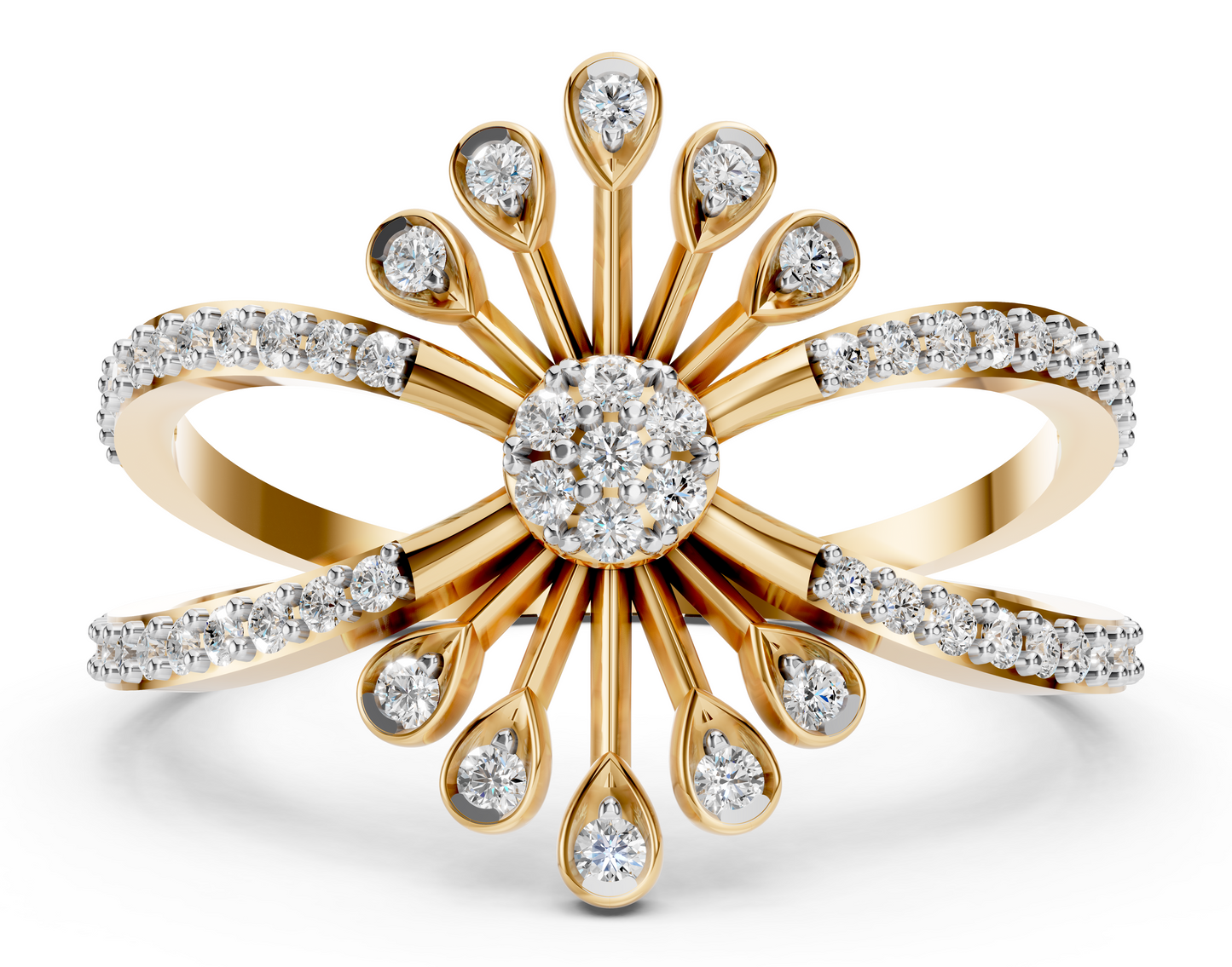 Radiant Sunburst Diamond Ring