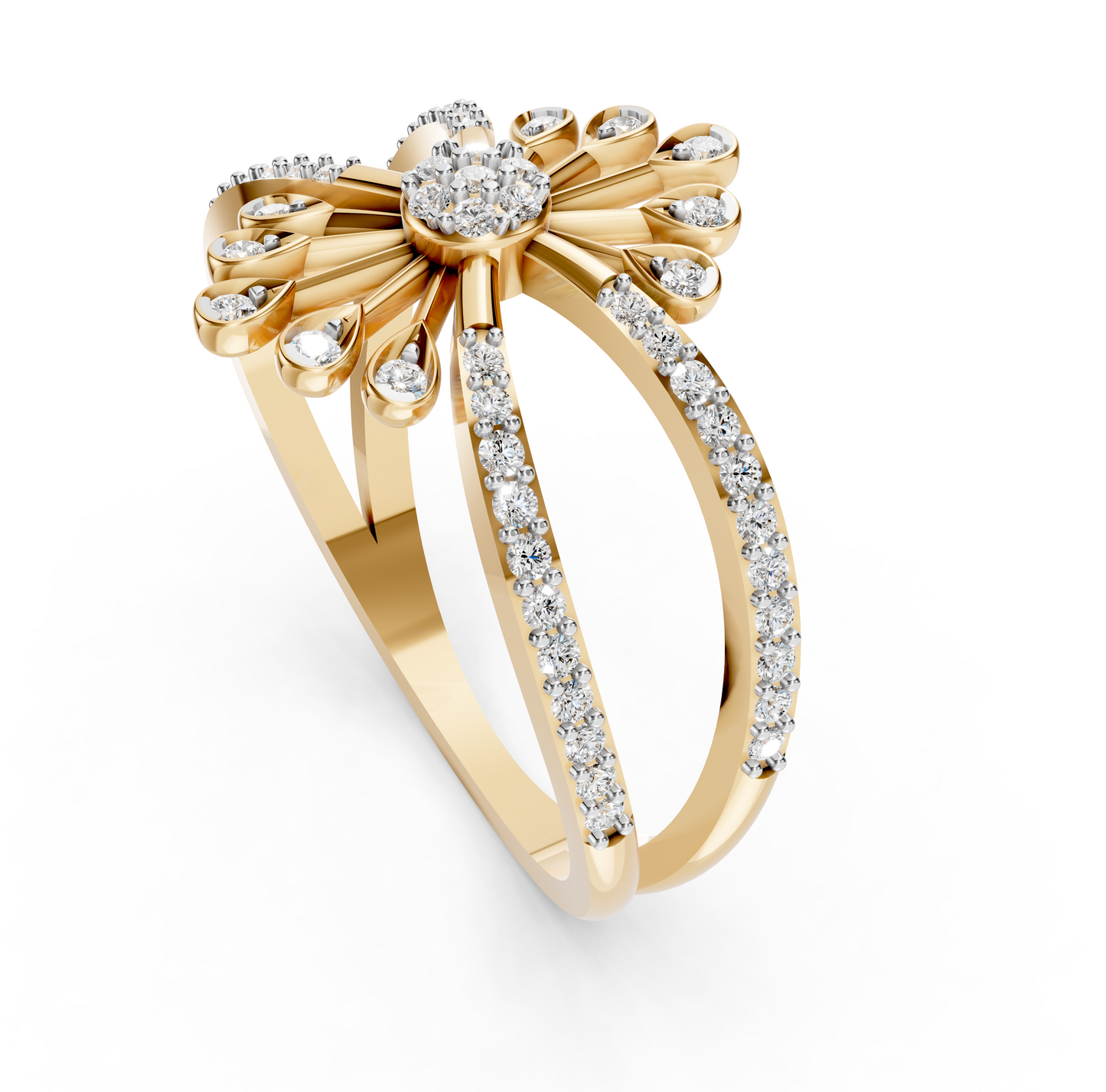 Radiant Sunburst Diamond Ring