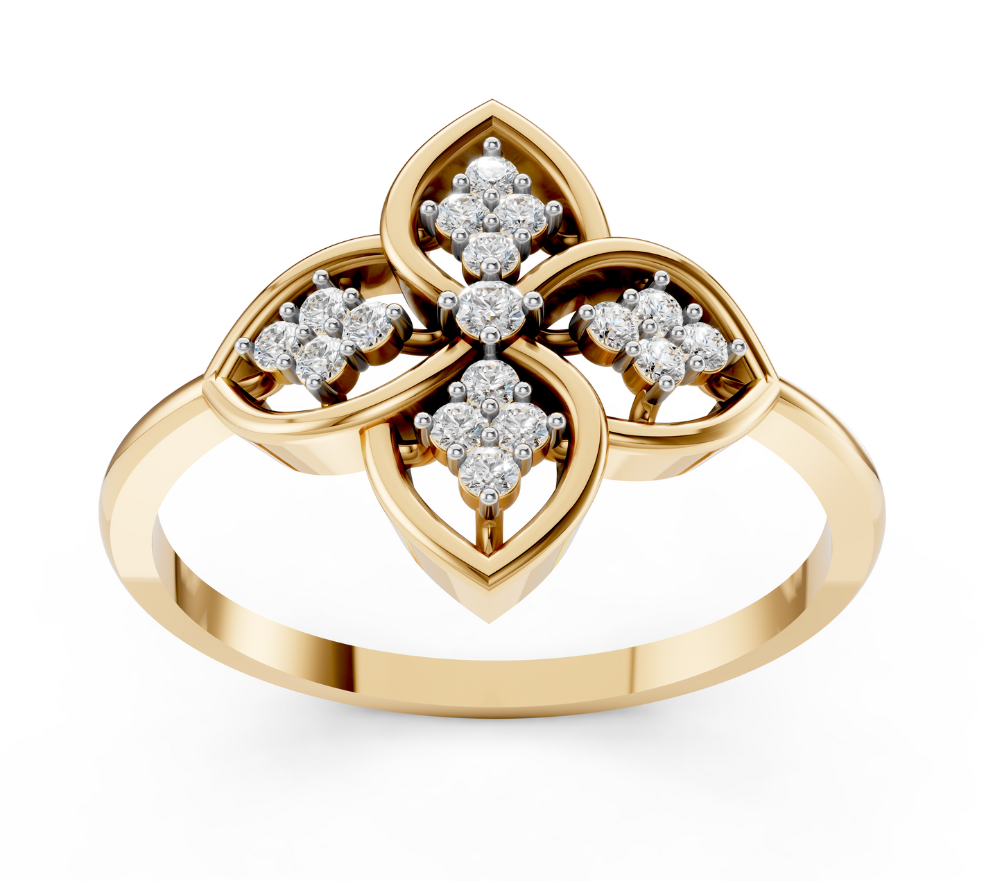 Royal Petal Clover Diamond Ring