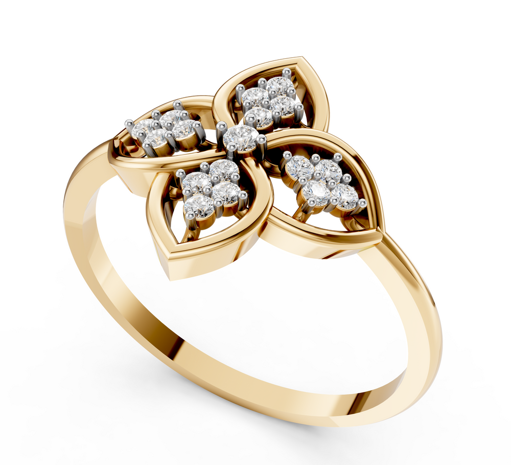 Royal Petal Clover Diamond Ring