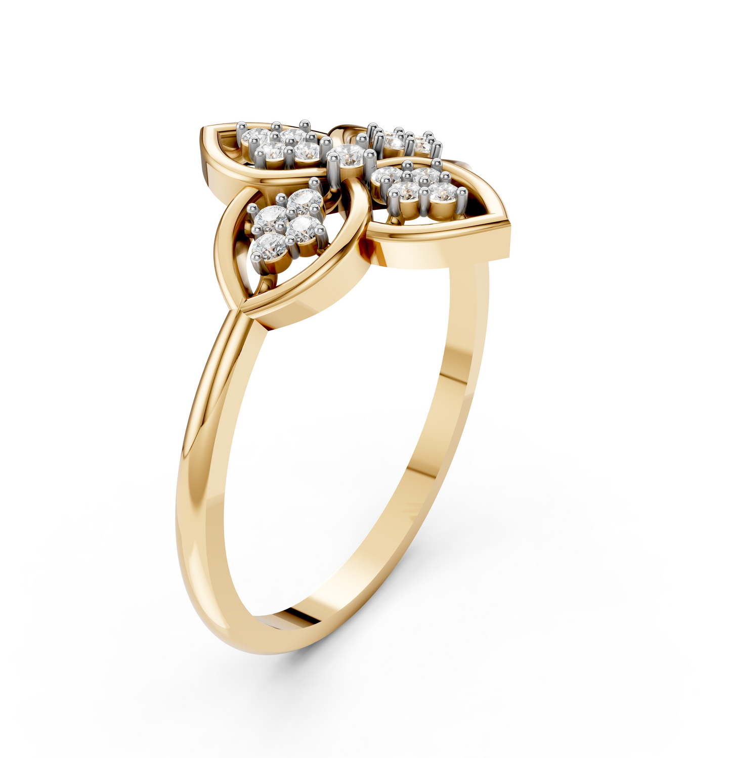 Royal Petal Clover Diamond Ring