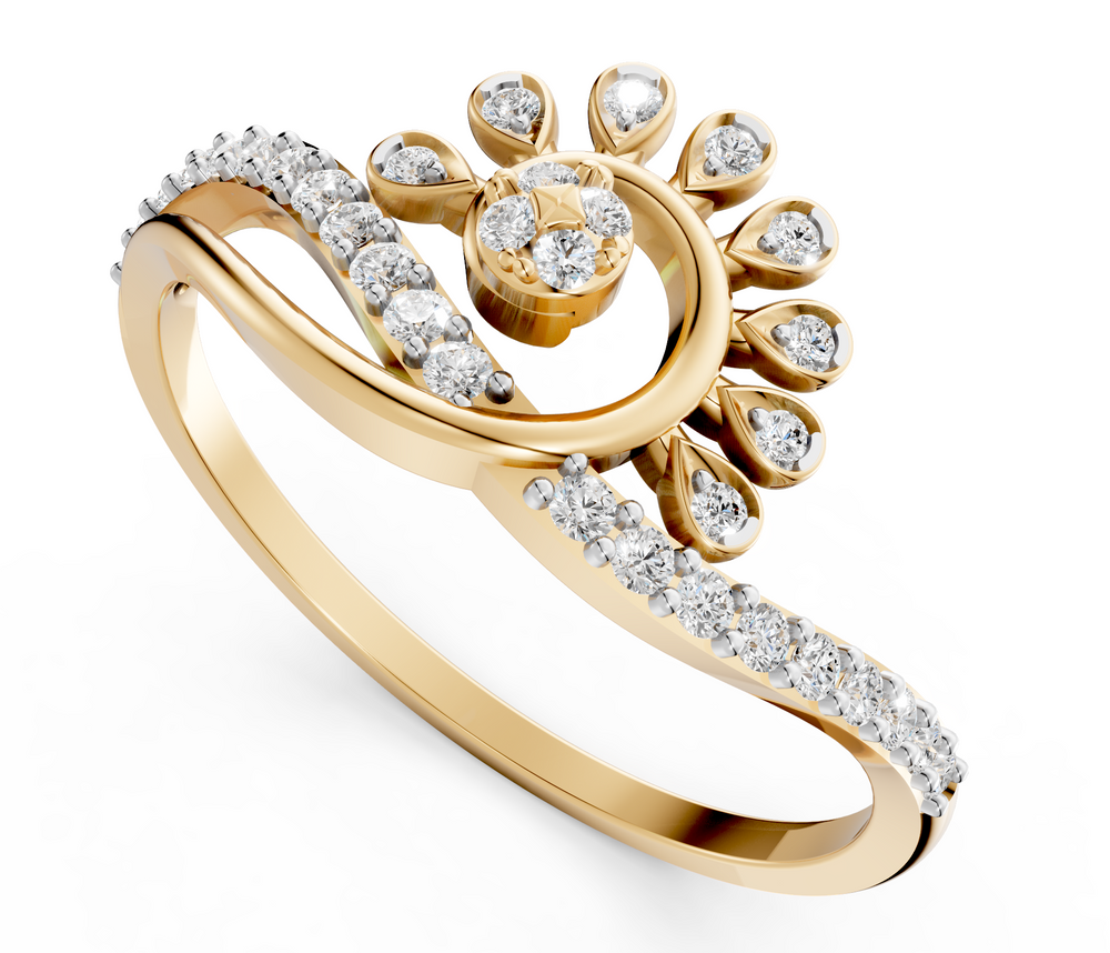 Peacock Aura Diamond Ring