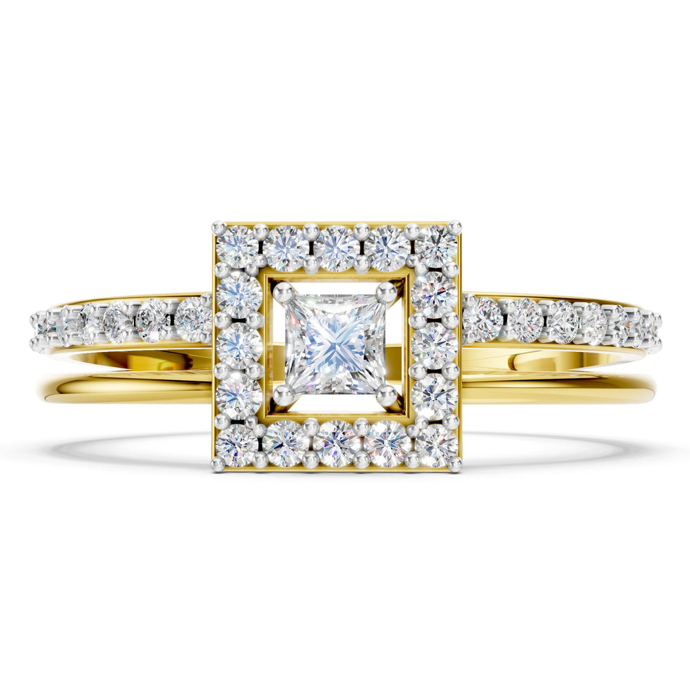 Regal Square Halo Diamond Ring