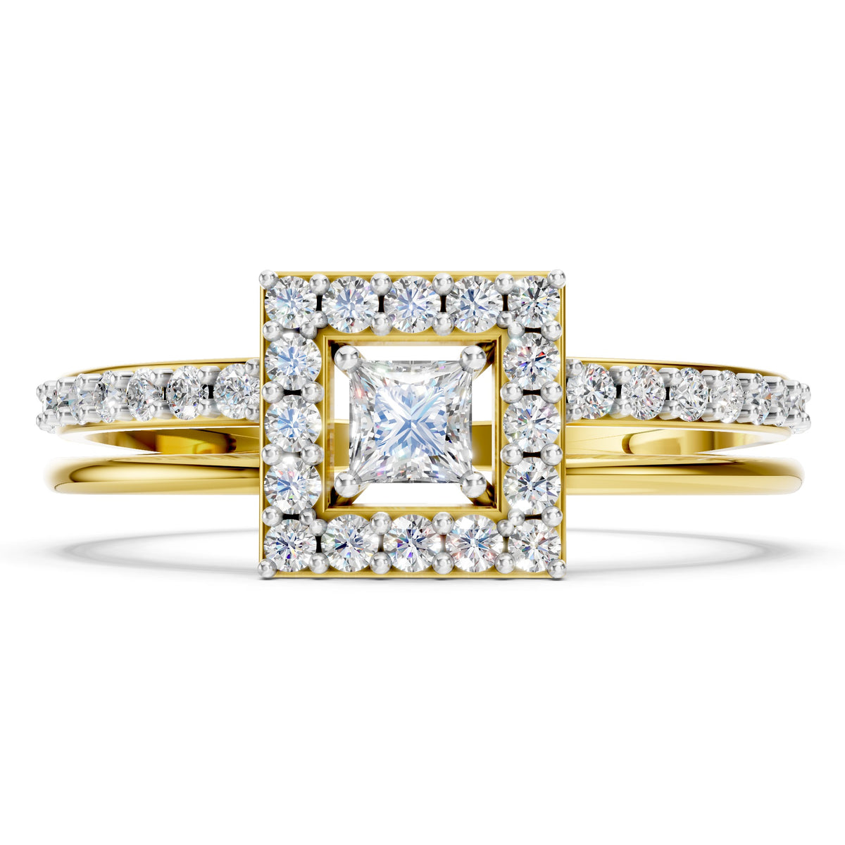 Regal Square Halo Diamond Ring