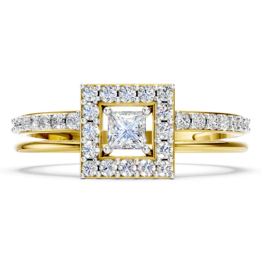 Regal Square Halo Diamond Ring