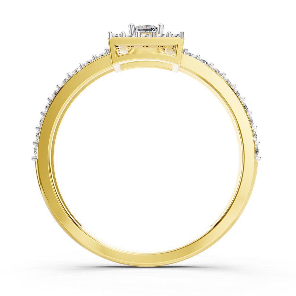 Regal Square Halo Diamond Ring