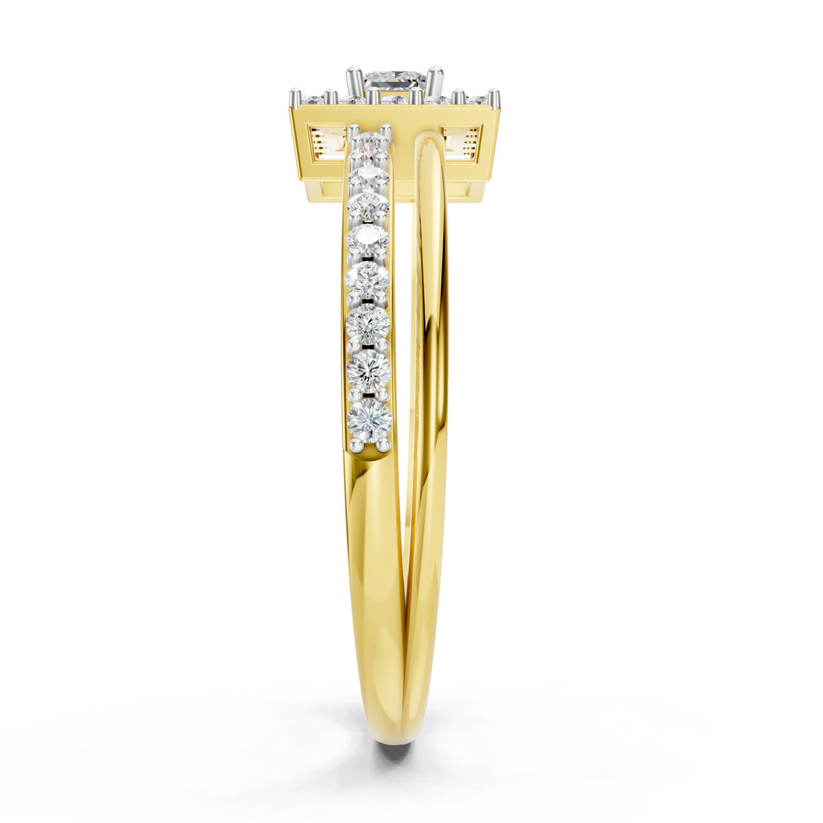 Royal Princess Halo Diamond Ring