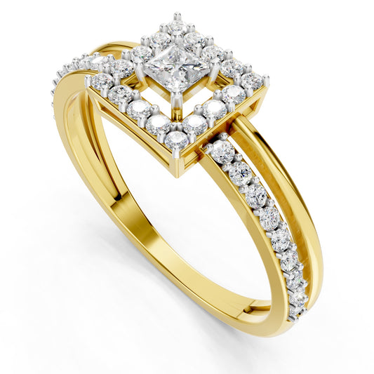 Royal Princess Halo Diamond Ring