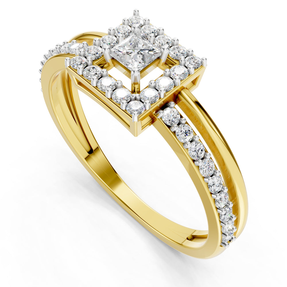 Regal Square Halo Diamond Ring