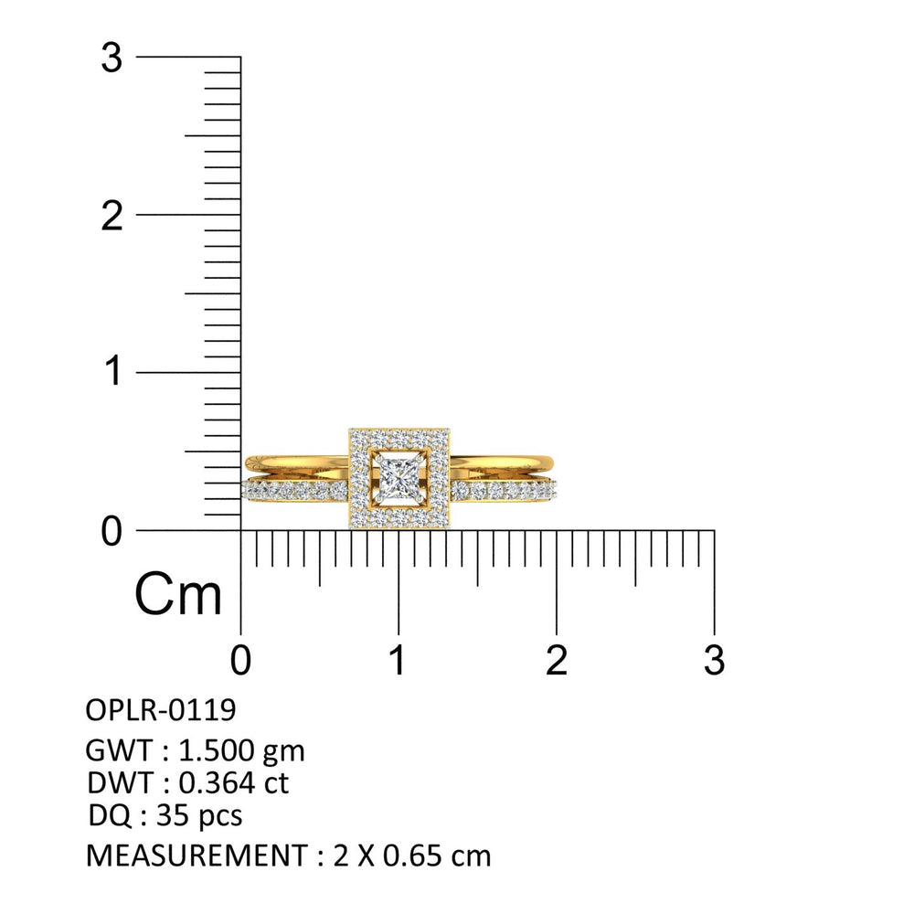 Regal Square Halo Diamond Ring